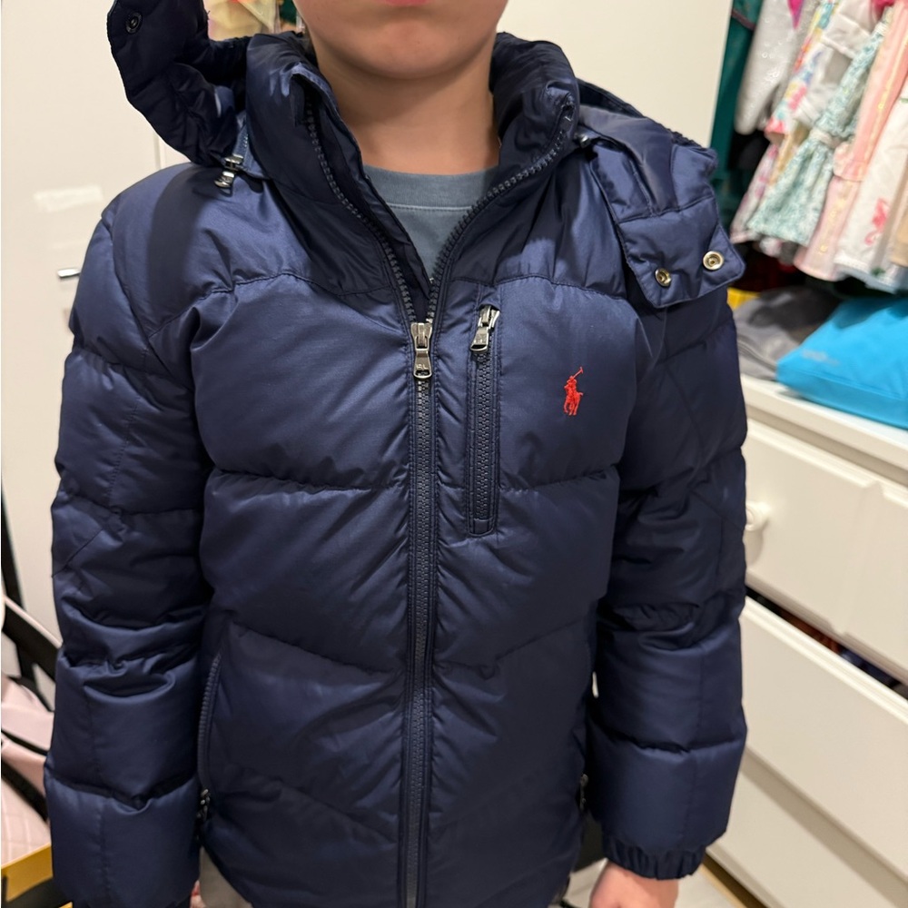 Polo by Ralph Lauren Navy Hooded Puffer Jacket